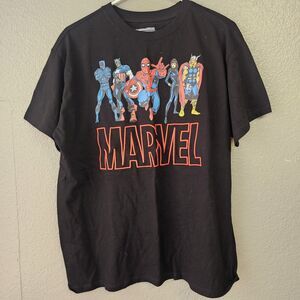 Marvel Avengers Graphic T-Shirt Black Spider-Man  Captain America Thor XL K165